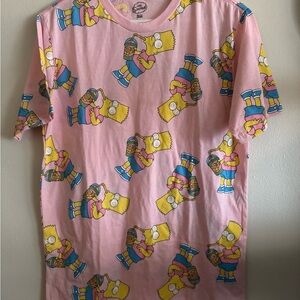 Pink Simpsons All-Over Print Tee Sz M